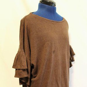 Brown linen top